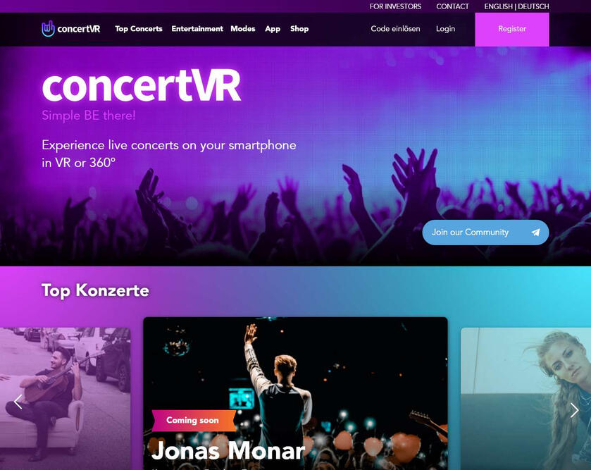 ConcertVR Webdesign